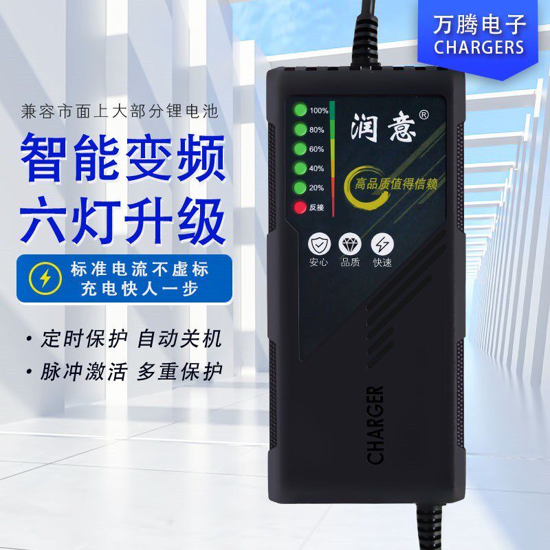厂家上新六灯电动车充电器48V12AH48V20AH48V30AH50AH铅酸充电器