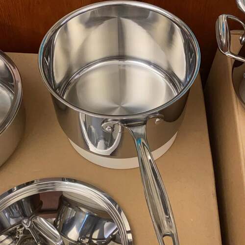 304不锈钢亮光奶锅宝宝副食品锅煮泡面锅小煮锅多功能单柄22cm