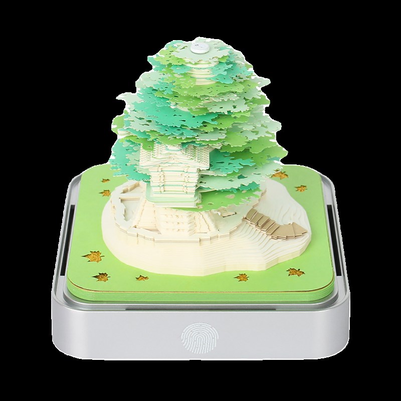 2025年树屋纸雕日历3D立体建筑手撕灯光文创意台历摆件新年礼物