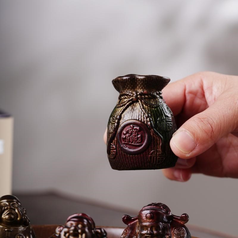 紫砂茶宠变色财神精品可养招财茶桌摆件茶具配件摆设茶玩茶台装饰