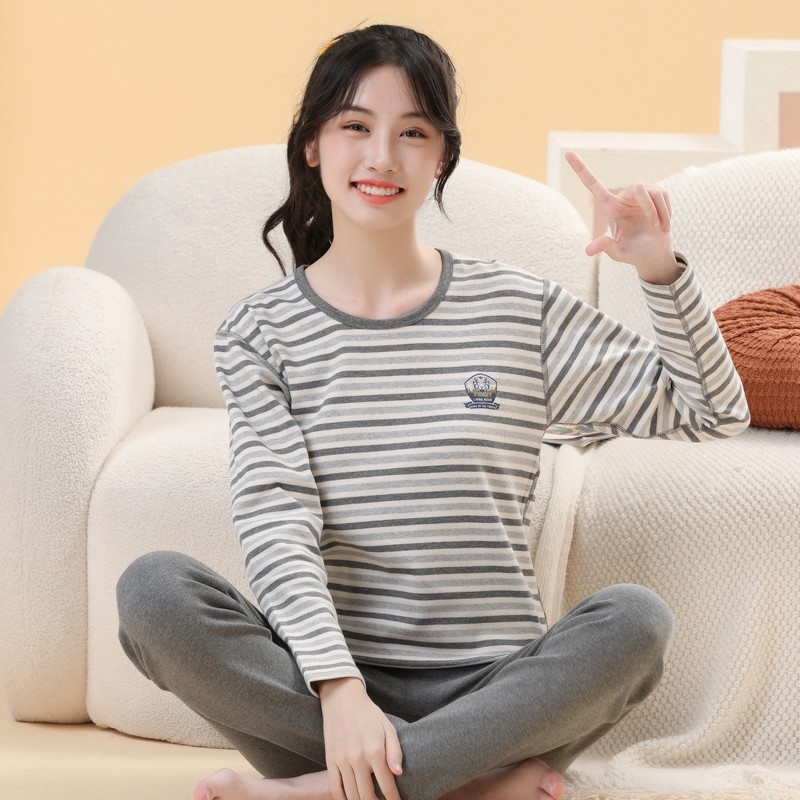 少女加厚弹力棉秋衣秋裤磨毛舒绒保暖J内衣套装高中女生大学生