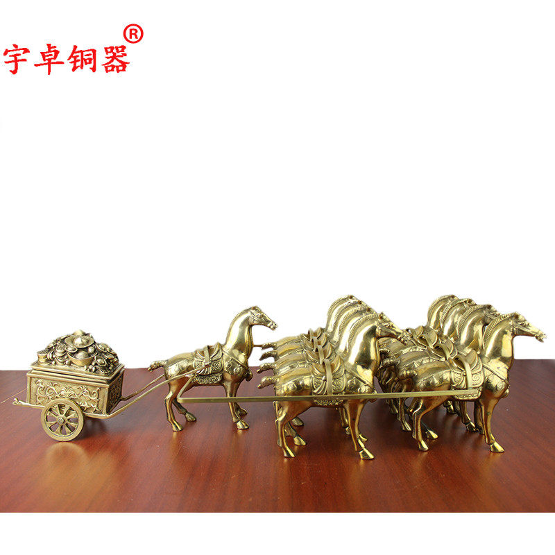 宇卓铜器纯铜马拉车一二 三 四 五G 六七八九马拉车工艺品摆件