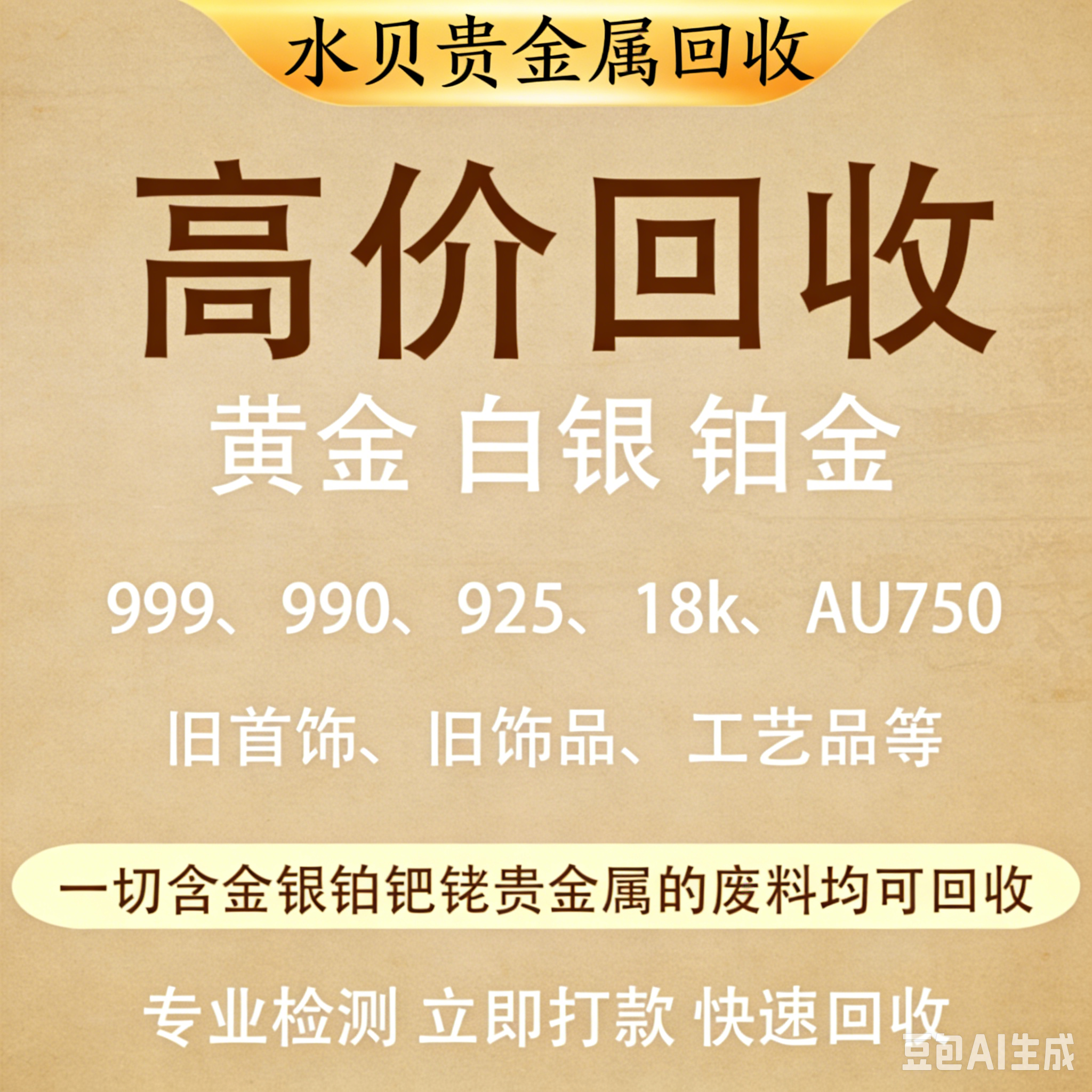 白银回收999银手镯925银项链戒指990摆件9999银条旧银饰首饰收购