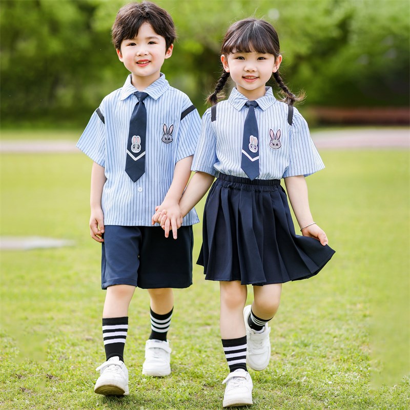 小学生校服班服幼儿园园服六一儿童节表演服夏季学院Y风衬衫套装