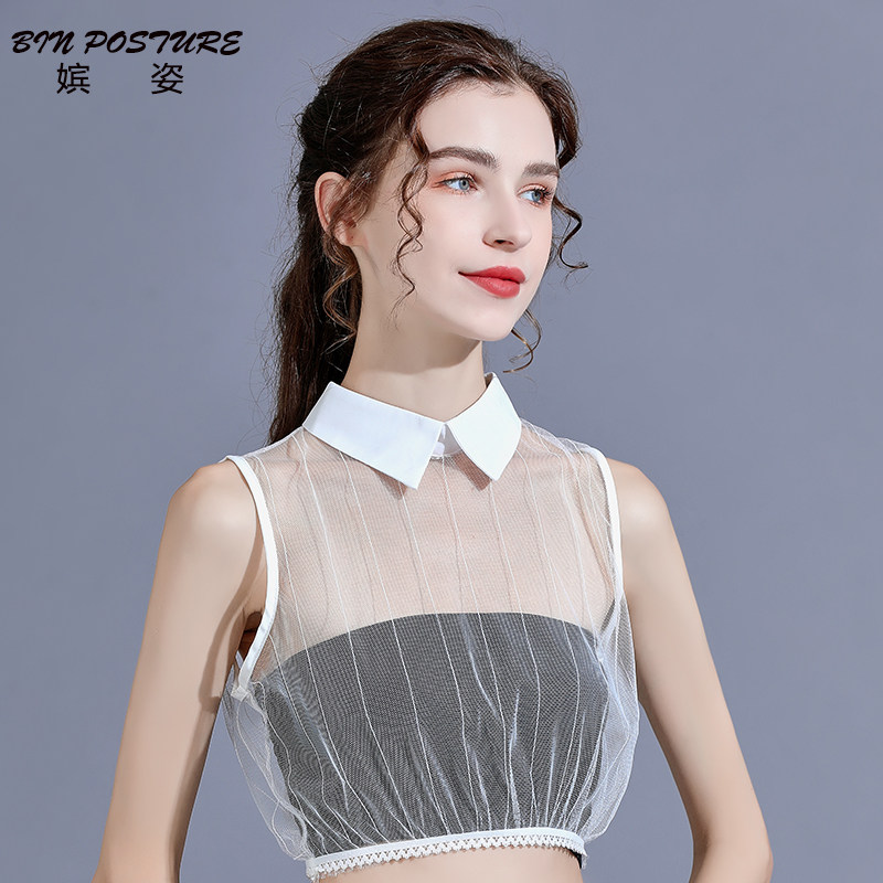 2021新款韩版白色衬衫假领子女蕾丝半截百搭O打底内搭多功能装饰