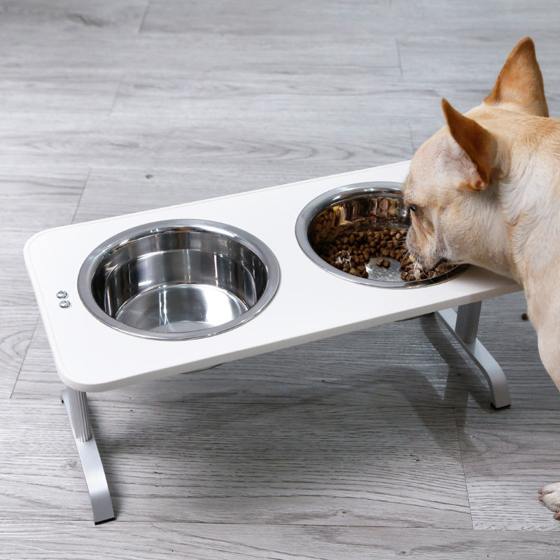 狗碗护颈狗食盆双碗大型犬防打翻粮碗高脚猫碗饮水大号宠物碗用品