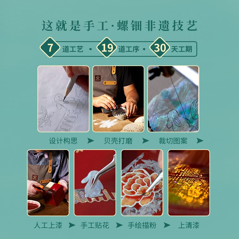 锦贝螺钿首饰盒闺蜜生日礼物结婚喜礼女戒指手镯大容量饰品收纳盒