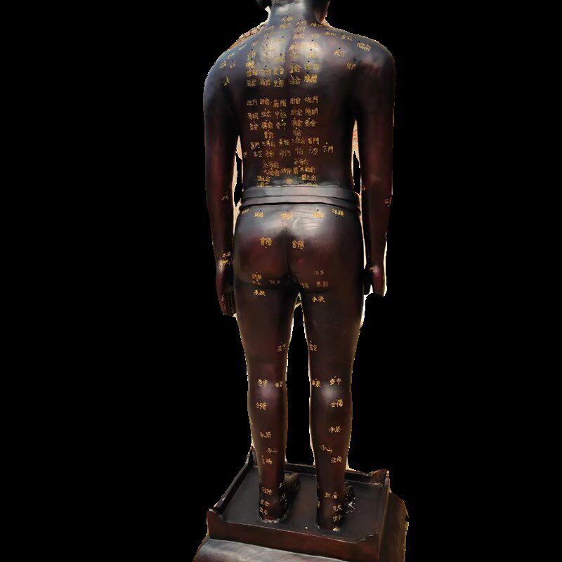 仿古纯铜人体针灸穴位模型铜人 古代药王中医馆摆件