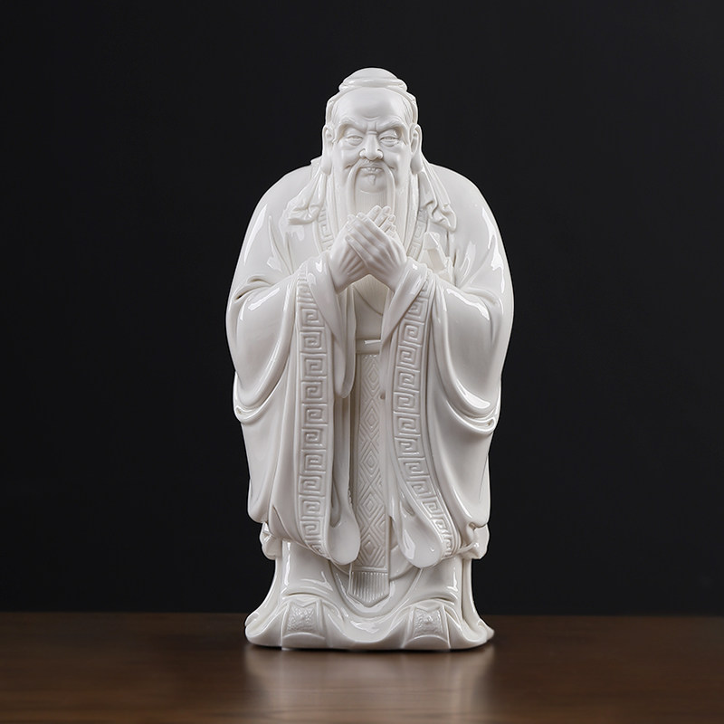 戴玉堂孔子像孔夫子家居工艺品桌面办公室装饰品陶瓷摆件送老师