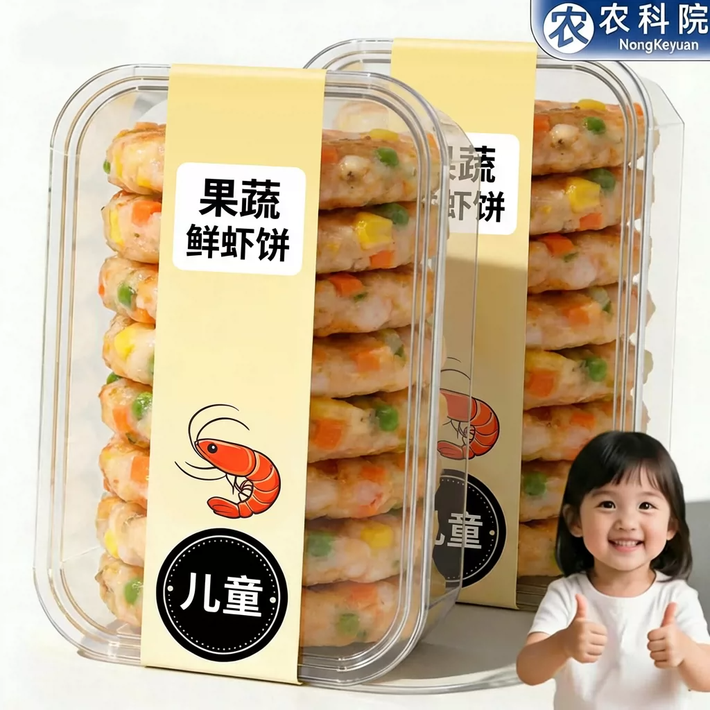 果蔬鲜虾饼速冻虾滑排虾仁肉儿童早餐半成品空气炸锅食材加热即食