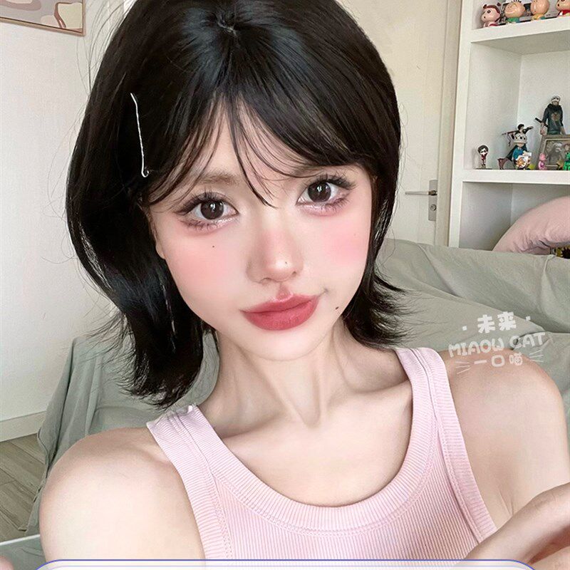 一口喵假发女日常网红短发波波头lolita夏季新款自然jk全头套假发