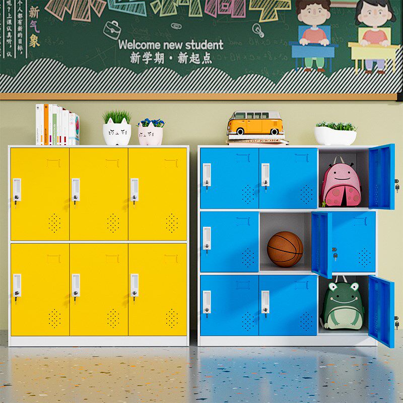 彩色书包柜学生柜学校班级储物柜幼儿园收纳柜舞蹈教室更衣柜鞋柜