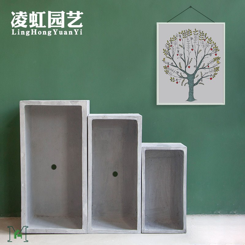 马槽水泥花盆花箱镁泥花盆超大长方形水培植物镁泥北欧花坛阳台种