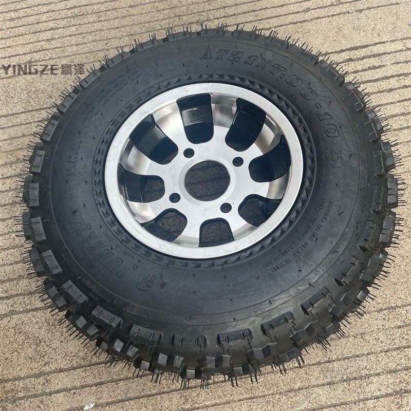 卡丁车配件沙滩车摩托车21X7-10 20X11-10寸蝴蝶花真空轮胎轮毂