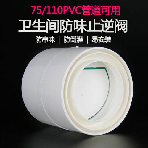 75/110PVC止回阀防味阀卫生间排风口防回风浴霸排气管止逆阀防臭