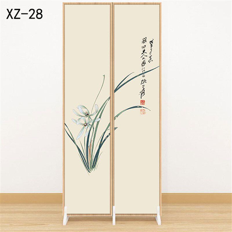 入户玄关隔断中式小屏风隔断正对B入户门中式移门床头柜双面茶室