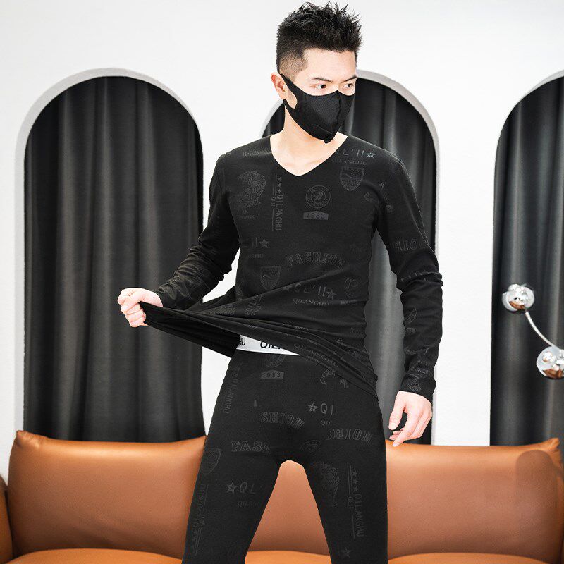 男士保暖内衣无j痕薄款秋衣秋裤套装时尚内搭秋冬季加绒防寒打底