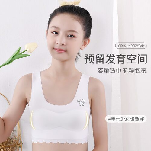 美背发育期内衣女学生薄款无钢圈初高生运动背心无痕少女文胸一体