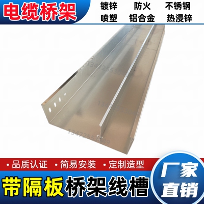 强弱电隔板桥架中区分隔开布线走线槽G镀锌不锈钢防火喷塑电缆桥
