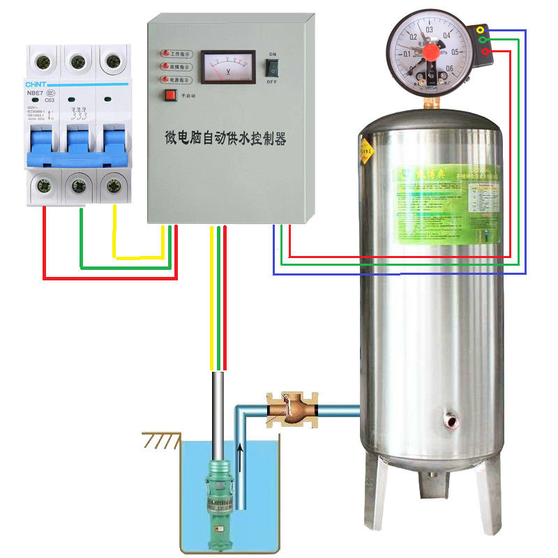 家用微电脑全自动220V三相电380V水泵控制器压力罐无塔供水器开关