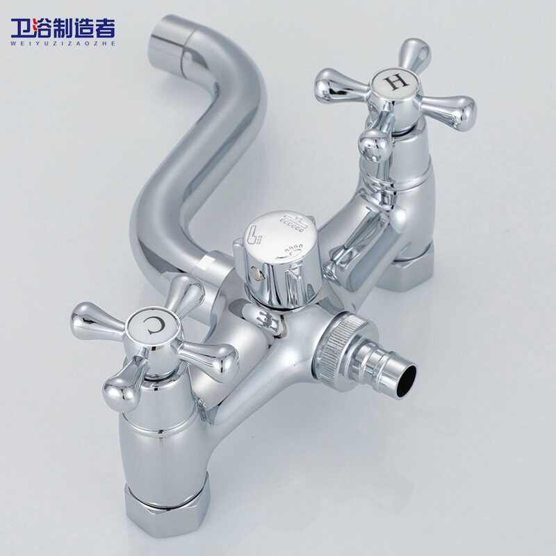 双把双控淋浴龙头冷热水混水阀浴室开关暗装三联浴缸龙头花洒套装