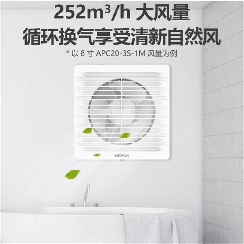 绿岛风排气扇橱窗抽风机强力换气扇卫生间圆形墙排小型百叶窗APC