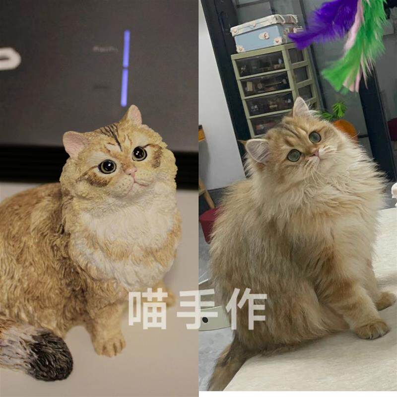 手工定制猫咪石膏英短美短布偶猫桌面摆件去世宠物留念纪念摆件