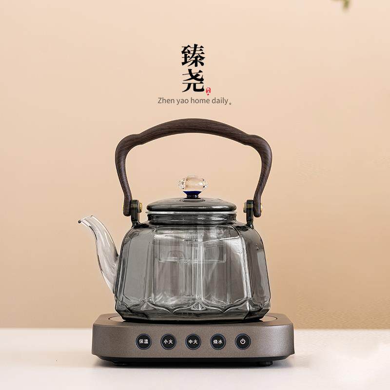 高档电陶炉耐热玻璃提梁壶围炉煮茶套装家用水果花茶老白茶煮茶器