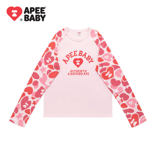 BAPE SS26 APEE by A BATHING APE猿人迷彩长袖T恤甜辣多巴胺风