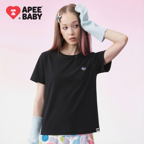 APEE薄款针织女T恤甜美百搭