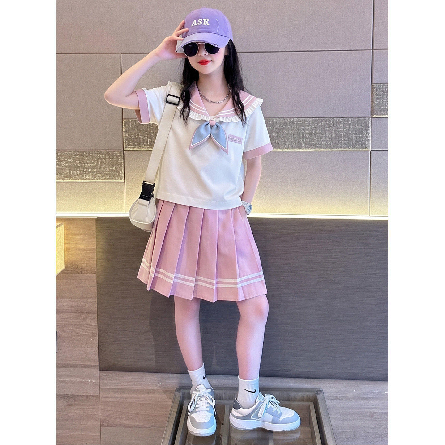女童学院风套裙夏季儿童JK两件套