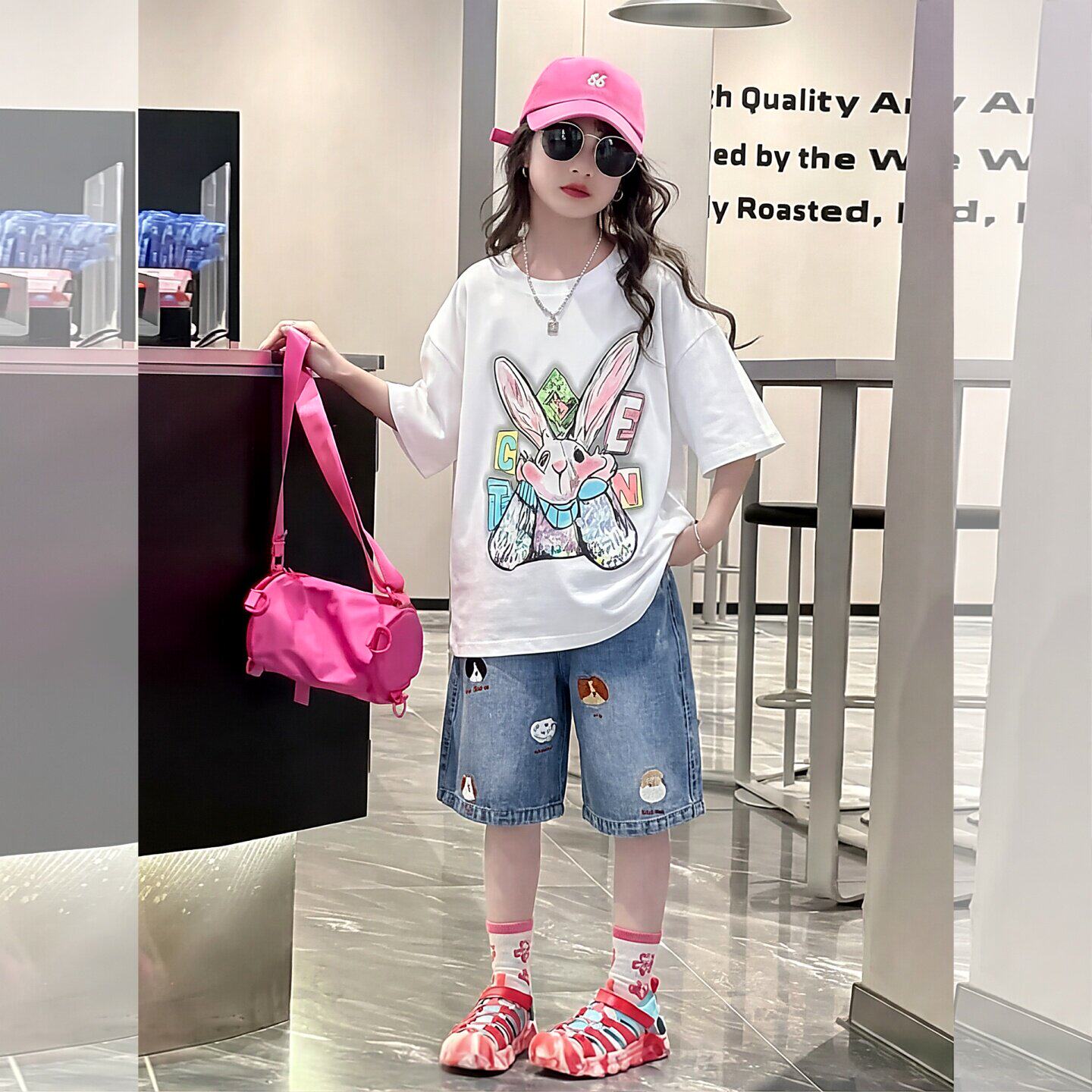 女童短袖夏装套装2026新款洋气女