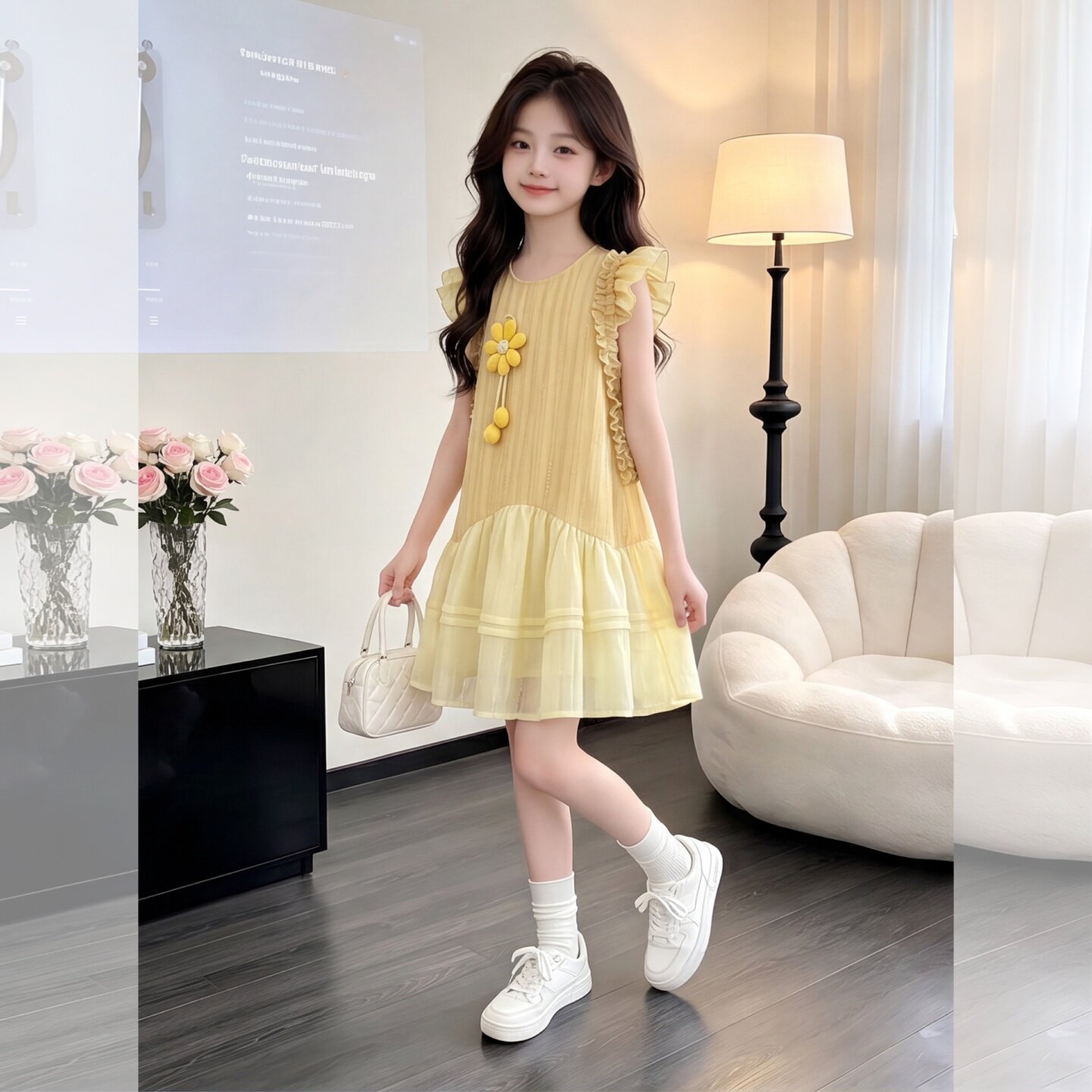 小女孩独特漂亮裙子夏季2026新款洋气小公主夏装儿童多巴胺连衣裙