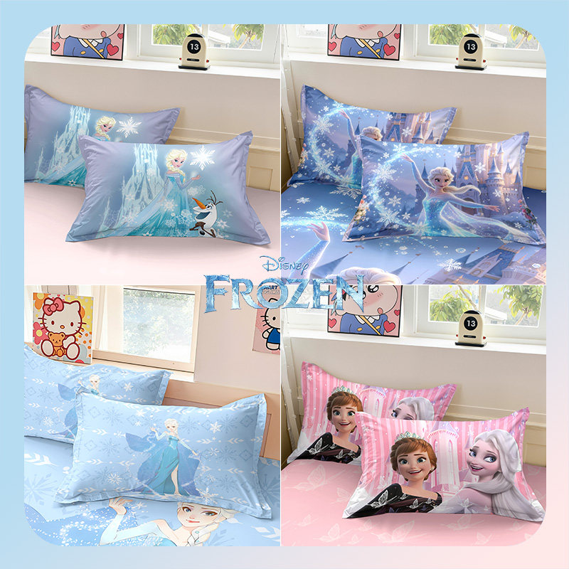 儿童纯棉枕套30x50冰雪奇缘爱莎公主全棉枕头套40x60cm女孩枕芯套