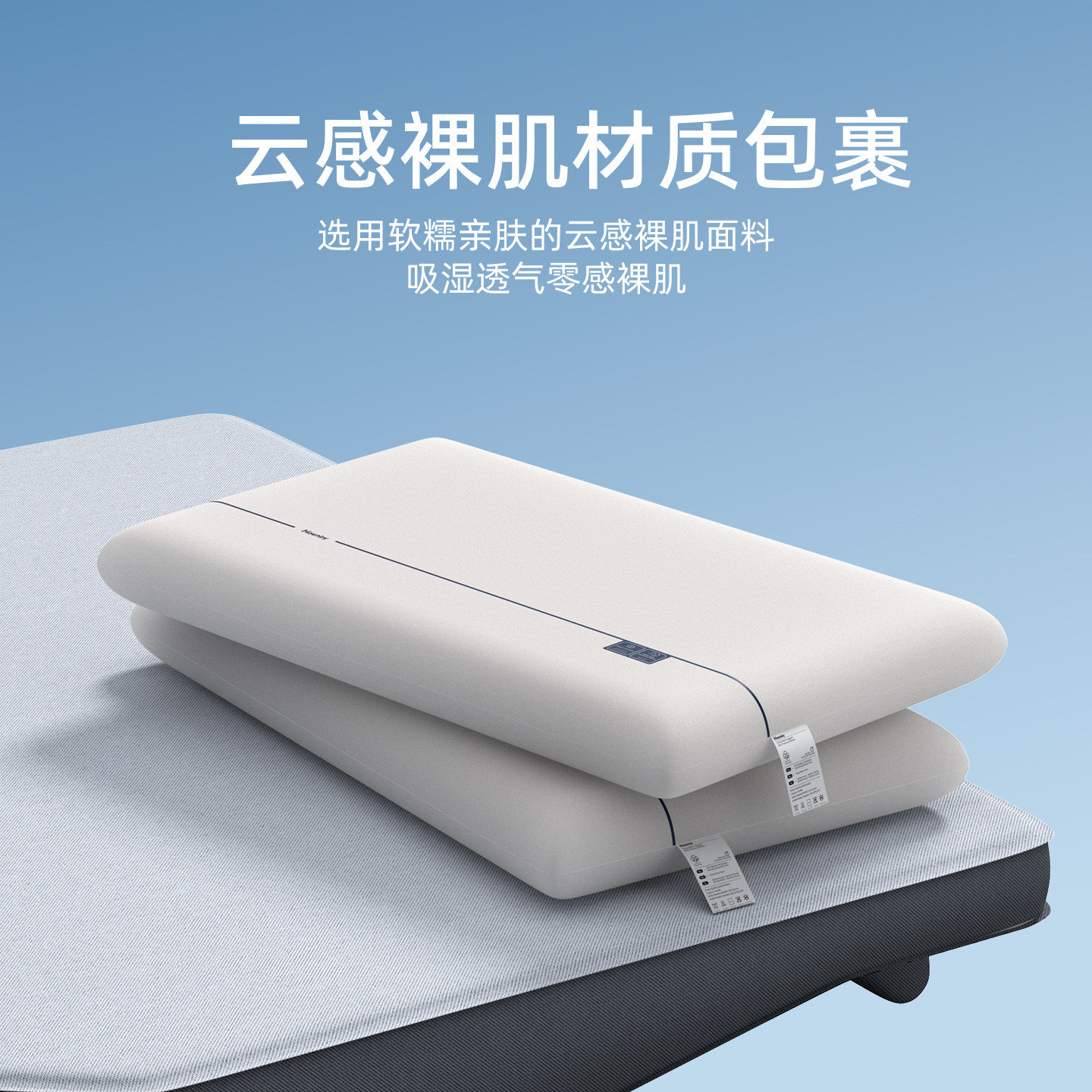 Havnby安温白护颈太空记忆棉海绵深睡枕慢回弹零压感助眠户外枕头