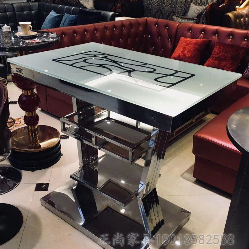 酒吧散台不锈钢散桌茶几吧t台定制定做现代简约黑色桌椅高脚桌网