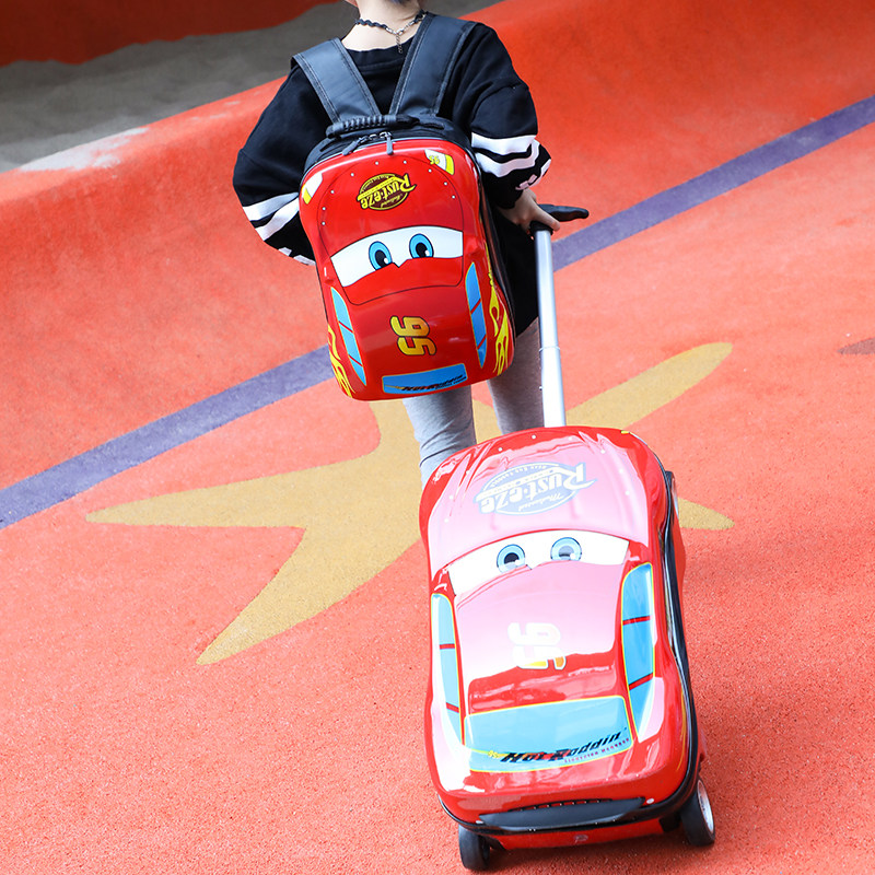 可坐卡通儿童旅j行箱男孩18寸箱子拉杆箱汽车皮箱可坐骑宝宝行李