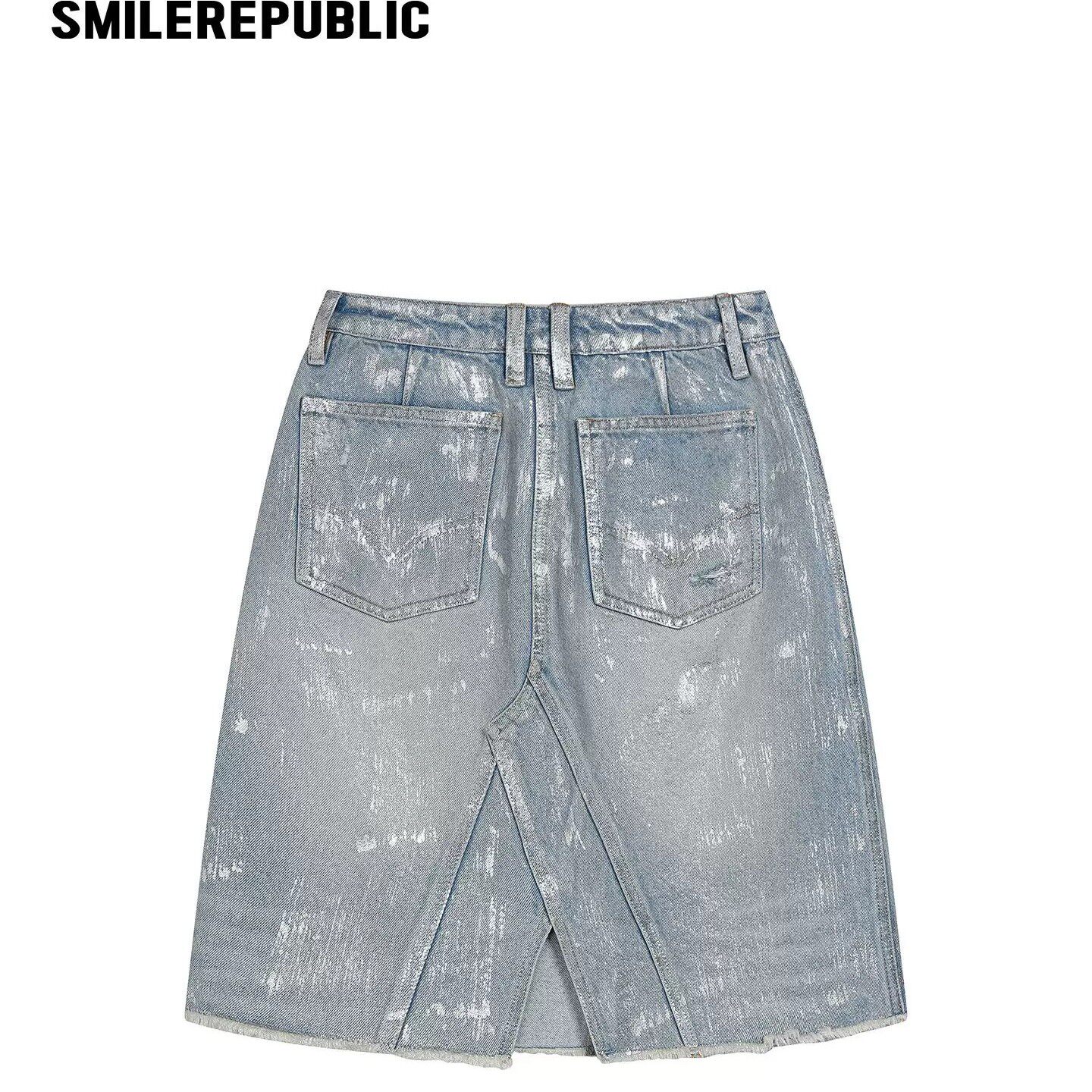 SMILEREPUBLIC涂层牛仔裙子
