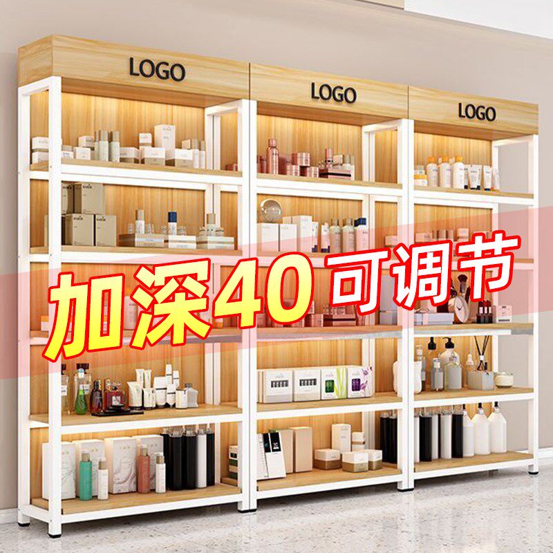超市货架展示架产品陈列柜一体靠墙多层J置物架简易可调节展示柜
