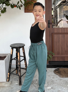 洛利塔春夏少儿练l功表演服男童练习拉丁舞蹈服儿童拉丁训练舞蹈