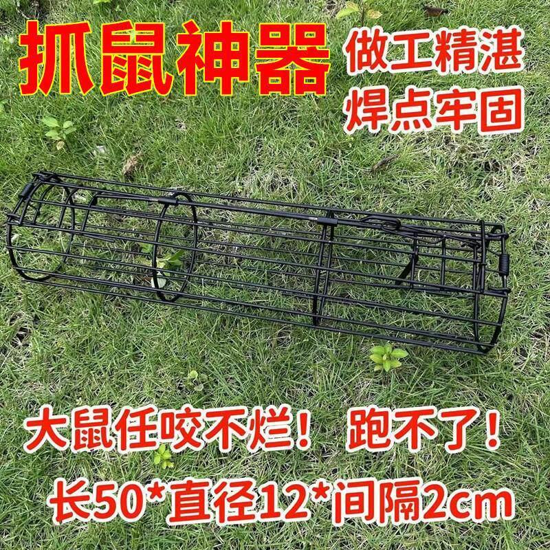 鼠竹笼子地鼠笼笼捕鼠笼耗子笼自动捕鼠竹笼双门圆形铁鼠笼子