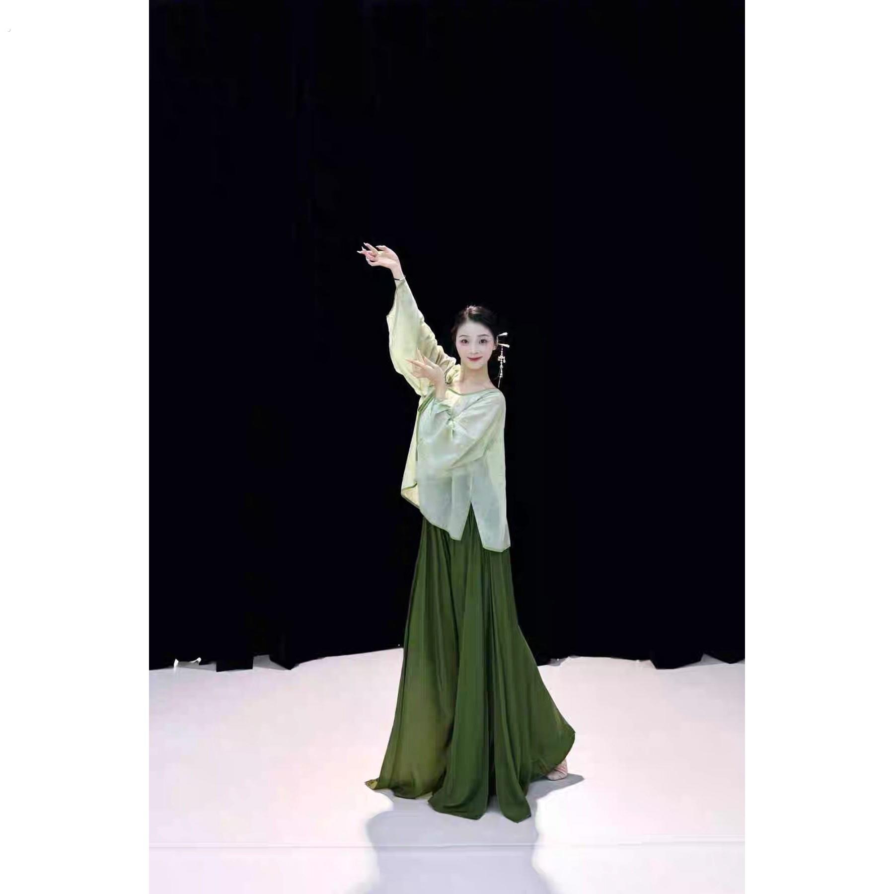 古典舞练功服女中国风夏辉老师同款宽松显瘦撞色设计飘逸演出服装