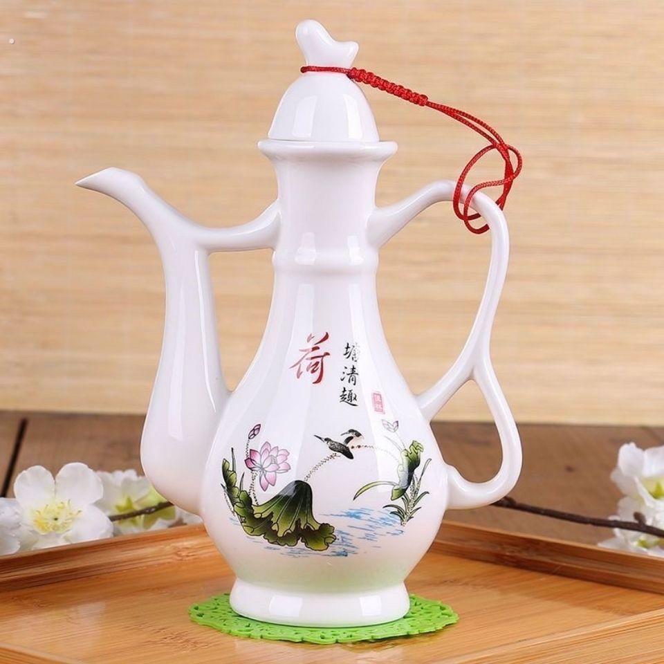 陶瓷家用酒壶酒具老式套装酒器酒盅酒杯高脚杯仿古半斤中国古代