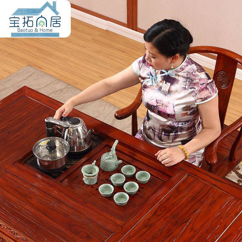 厂家直销古典中式茶桌椅实木仿古茶台/茶桌
