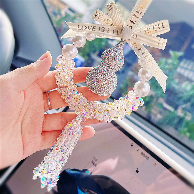 护路葫芦汽d车平安挂件车载后视镜水晶吊坠女神高级感车挂车内饰