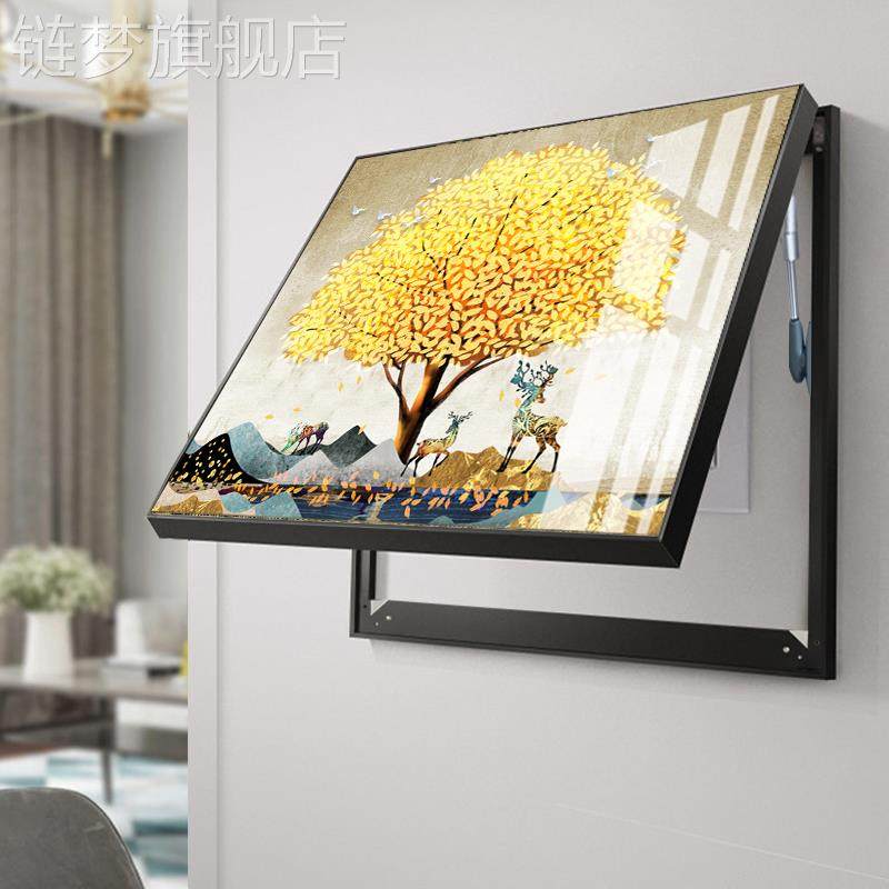 网红电孔表箱装饰画画q正方形斗方遮挡配电箱挂壁画免打客厅餐厅