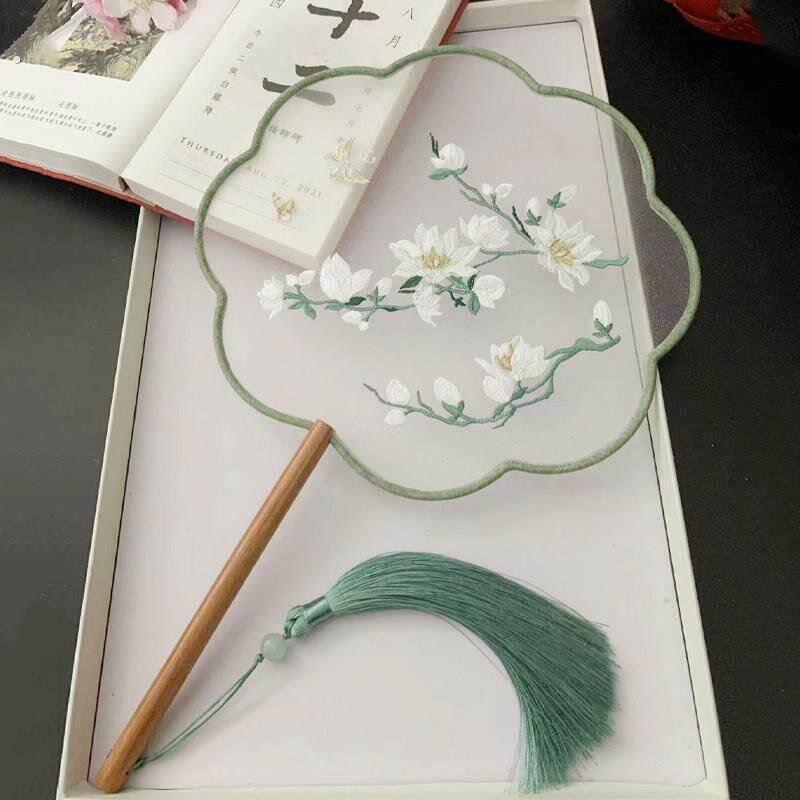 古风扇子中国古风刺绣团扇夏季覆古代汉服旗袍走秀舞蹈苏绣圆形女