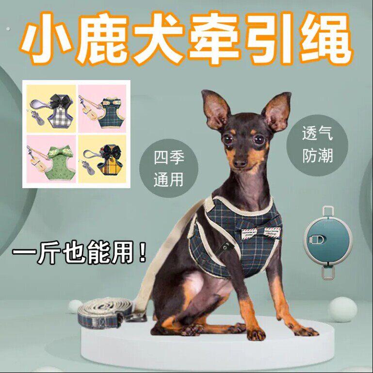 迷你小鹿犬专用牵引绳幼犬小体狗狗遛狗绳胸抱婴袋背心小型犬用品