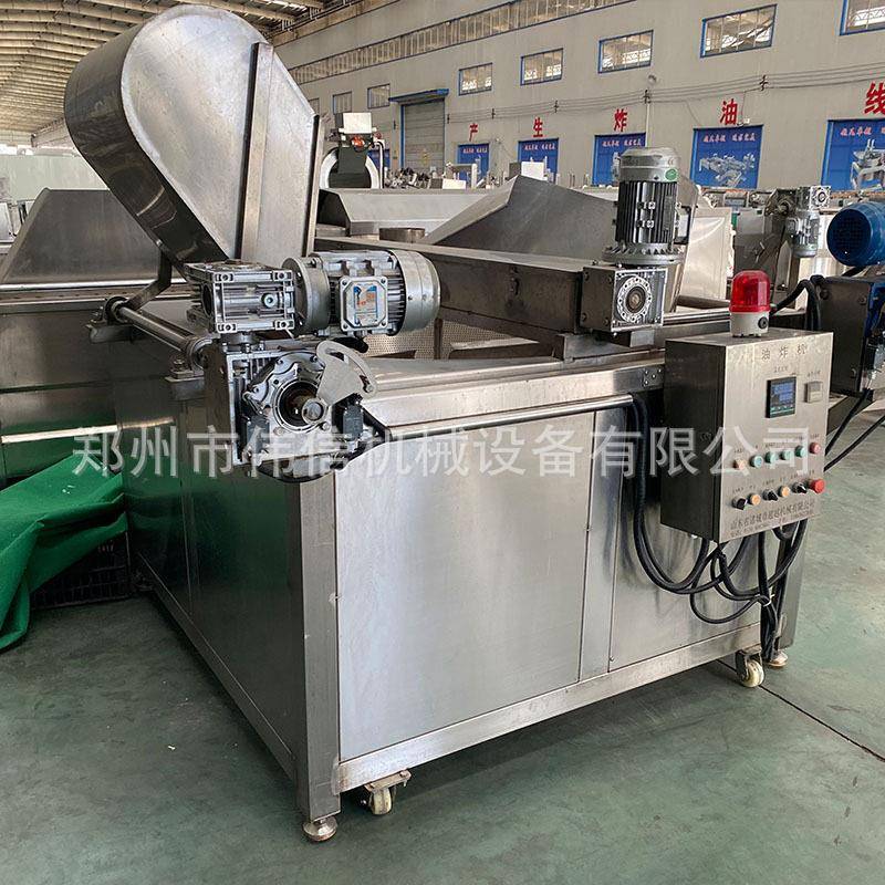 方形自动翻筐油炸设备圆形带揽拌鱼豆腐油炸机电加热油炸锅