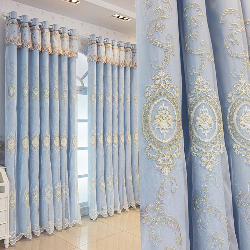 客厅纱帘窗帘一体轻奢现代简约卧室双层带纱高档欧式遮光2023新款